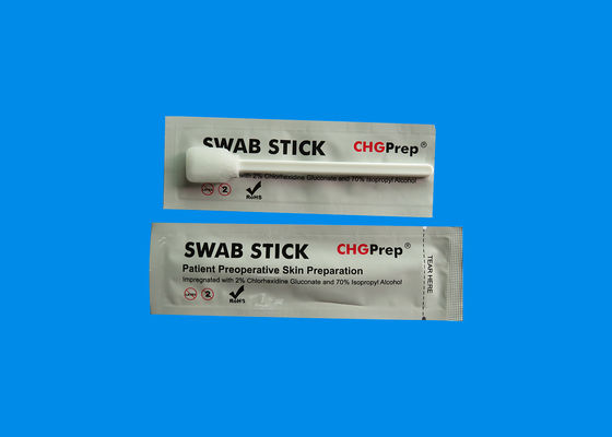 Alkohol-und 2% Chlorhexidine-Glukonat Chg Swabsticks kc 70% IPA Schaum-Spitze