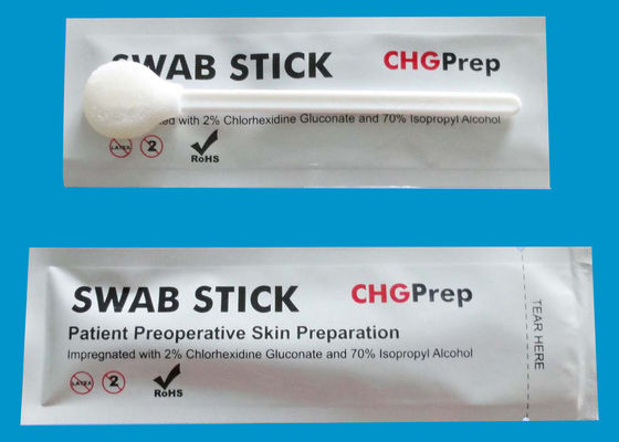 Isopropylalkohol IPA 2% CHG Swabstick des Wegwerfschaum-chirurgischer CHG des Putzlappen-70%